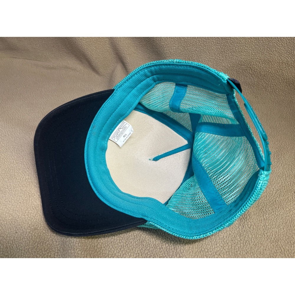 Patagonia Duckbill Trucker Hat Teal Geometric Tribal Mesh Snapback Cap ALL - Picture 7 of 11